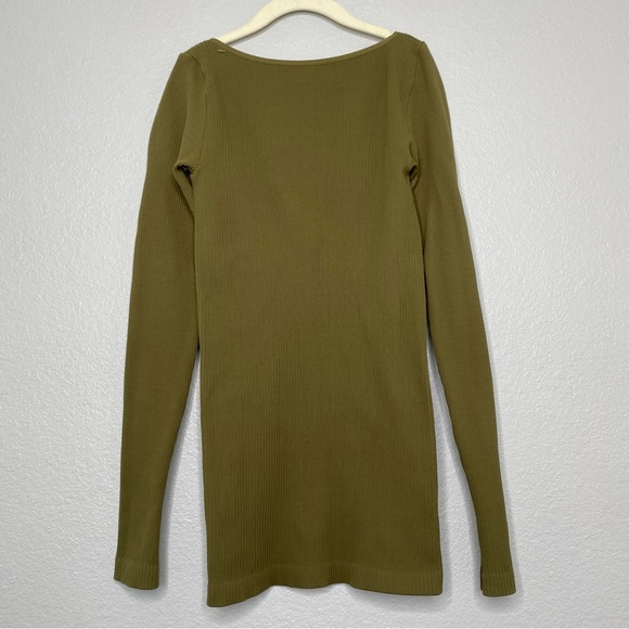 Free People Intimately Ribbed V-neck Long Sleeve Green/Sage Top Size XS/S - Picture 3 of 16